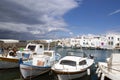 Greece Ã¢â¬â Paros :  Fidhing boats at Naoussa. Royalty Free Stock Photo